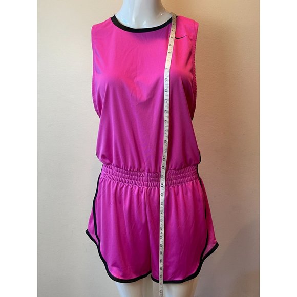Nike Women Performance Running Romper SU190901LMS Smocked Waist Pink Size Small - Picture 4 of 6